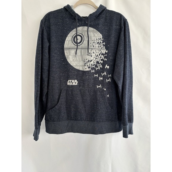Star Wars Other - Star Wars Sweatshirt Mens Small Grey Death Star Hoodie Hooded fleece